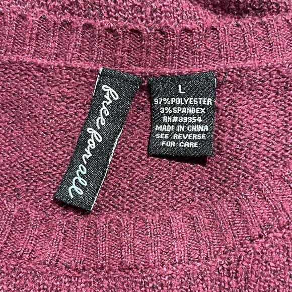 Free For All Long Tunic Sweater Burgundy Large - Picture 5 of 5